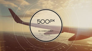 Gaya sederhana dan garis tipis fotografi website pengenalan template PPT