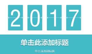 Einfache blaue Abflachung Jahresende Arbeit Zusammenfassung PPT Vorlage kostenloser Download