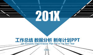 Einfache blaue Arbeitszusammenfassung PPT-Schablone