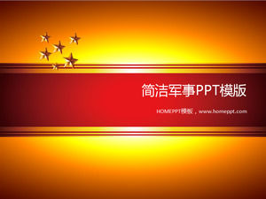 Basit beş yıldızlı arka plan askeri PPT şablon indir