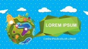 Template PPT kartun kreatif datar sederhana