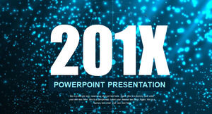 Template PPT datar sederhana dengan latar belakang tempat biru yang indah