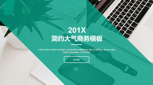 Simple flat small fresh style business work summary report ppt template