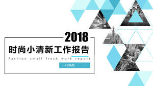 シンプルな幾何学三角形と作物計画半年作業概要プランpptテンプレート