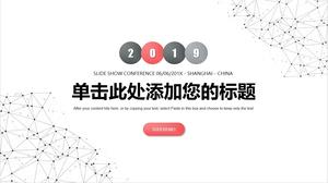 Modello PPT a linee tratteggiate di rosso e nero semplice