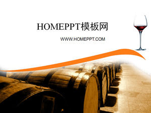 Simple red wine background PPT template download