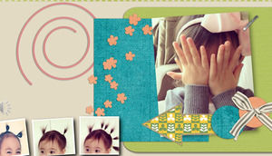 Небольшой свежий детский рост альбом PPT шаблон