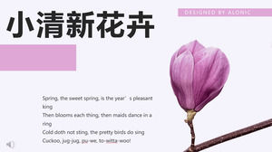 작은 신선한 꽃 스타일 작업 요약 보고서 PPT 템플릿