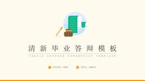 Small fresh graduation thesis defense PPT template