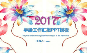 เทมเพลต PPT รายงานสรุปลักษณะการทาสีสไตล์สดใหม่ขนาดเล็ก