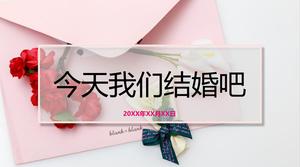 Küçük taze tarzı romantik aşk evlilik teklifi PPT fotoğraf albümü