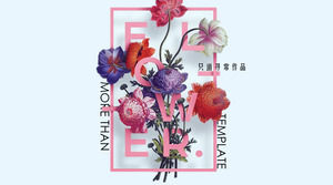 الصغيرة الطازجة ثلاثية الأبعاد نمط الأزهار قالب PPT العالمي