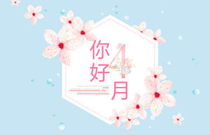 Template PPT April Hello segar gaya hangat baru