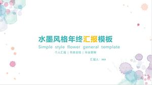 Blühende PPT-Vorlage für kleine frische Aquarelle
