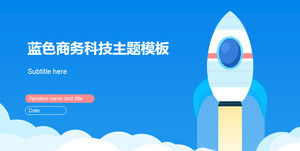 Roket kecil lepas landas - tema teknologi bisnis biru ringkasan kerja laporan ppt template