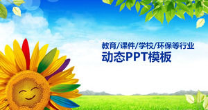 template cursos PPT educação ambiental sorrindo girassol escola primária de educação ambiental cursos PPT templateSmiling girassol escola primária