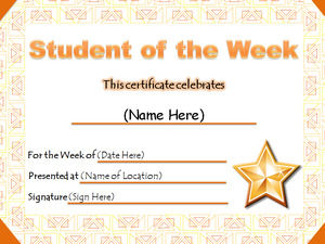 Student of the week
