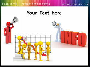 Tres gritando 3d 3d villano imagen material deslizante