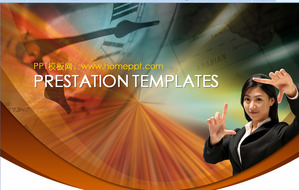 时钟摘要的PowerPoint模板下载