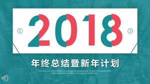 Двухцветный стиль на конец года и шаблон PPT на новый год