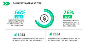 2つの比較パーセンテージ円グラフPPTテンプレート