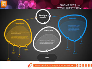 Două linii simple schiță diagrama PPT relație răspândirea