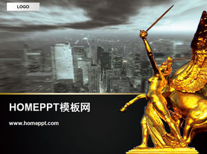 Urban Sculpture Building PPT Template Download