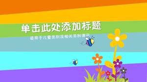 Plantilla de PPT dinámico vibrante color animal y planta