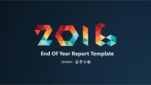 充满活力的五颜六色的拼接三角PPT模板