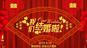 Nós somos casados, flores, boa lua, casamento, convite eletrônico, modelo PPT