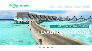 Modello PPT di presentazione del punto panoramico delle attrazioni di stile Web