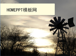 冬天的早晨自然景觀PPT模板下載