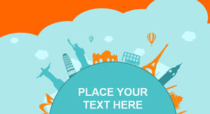 atraksi terkenal di dunia perjalanan kartun vektor ppt Template