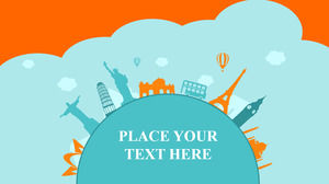 العالم بناء السياحة قالب PPT