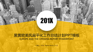 Modèle de ppt de plan de résumé de plan de travail résumé de couleur noir jaune jaune