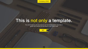 Kuning hitam kontras tinggi warna datar majalah atmosfer angin kerja ringkasan laporan ppt template