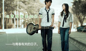 Modelo de PPT de amor romântico de campus de juventude